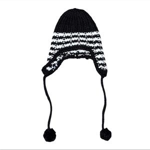 Gap Dark Brown White Snow Cold Trapper Hat Small Medium Wool Acrylic EUC